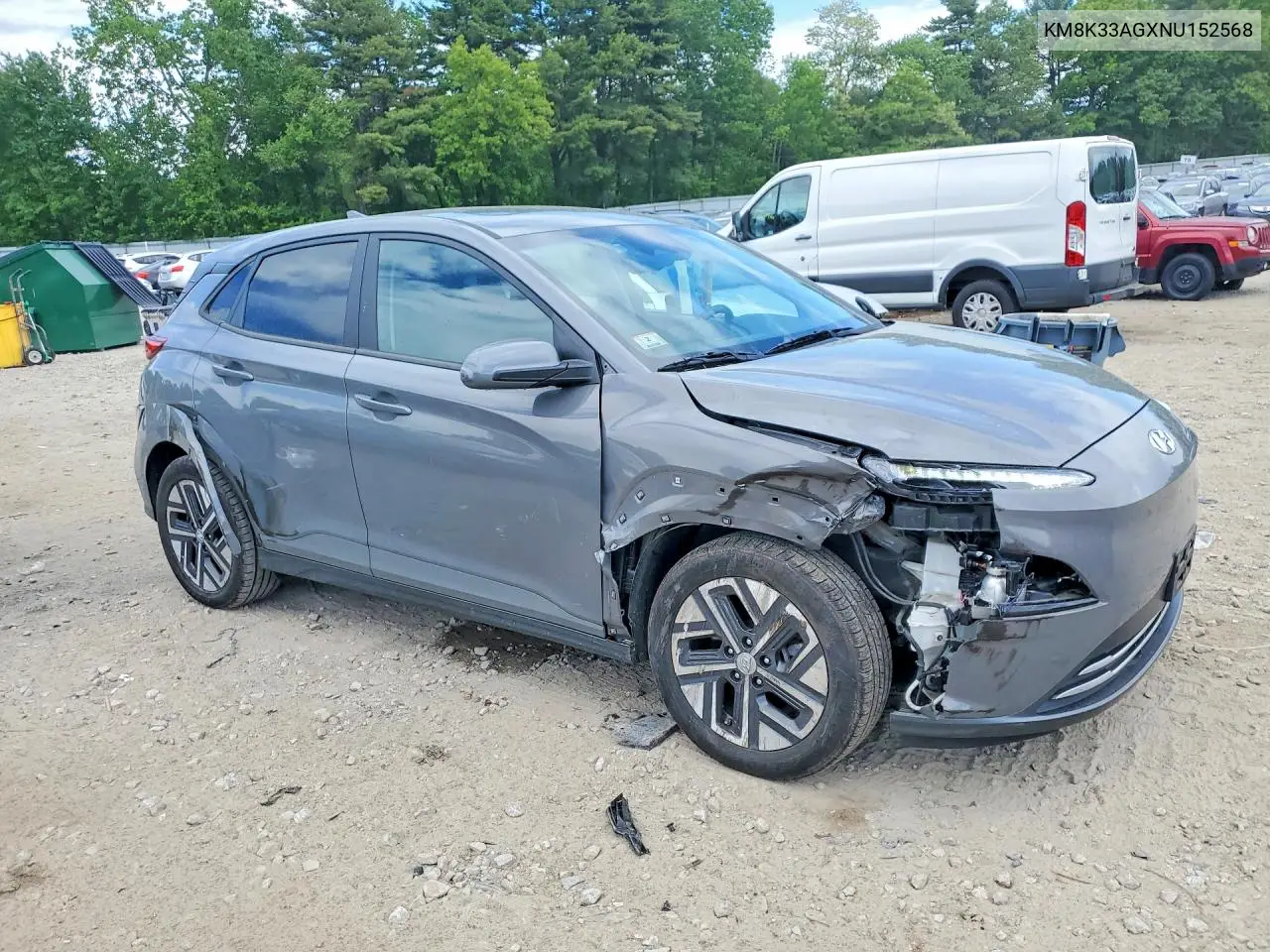 2022 Hyundai Kona Sel VIN: KM8K33AGXNU152568 Lot: 55454266