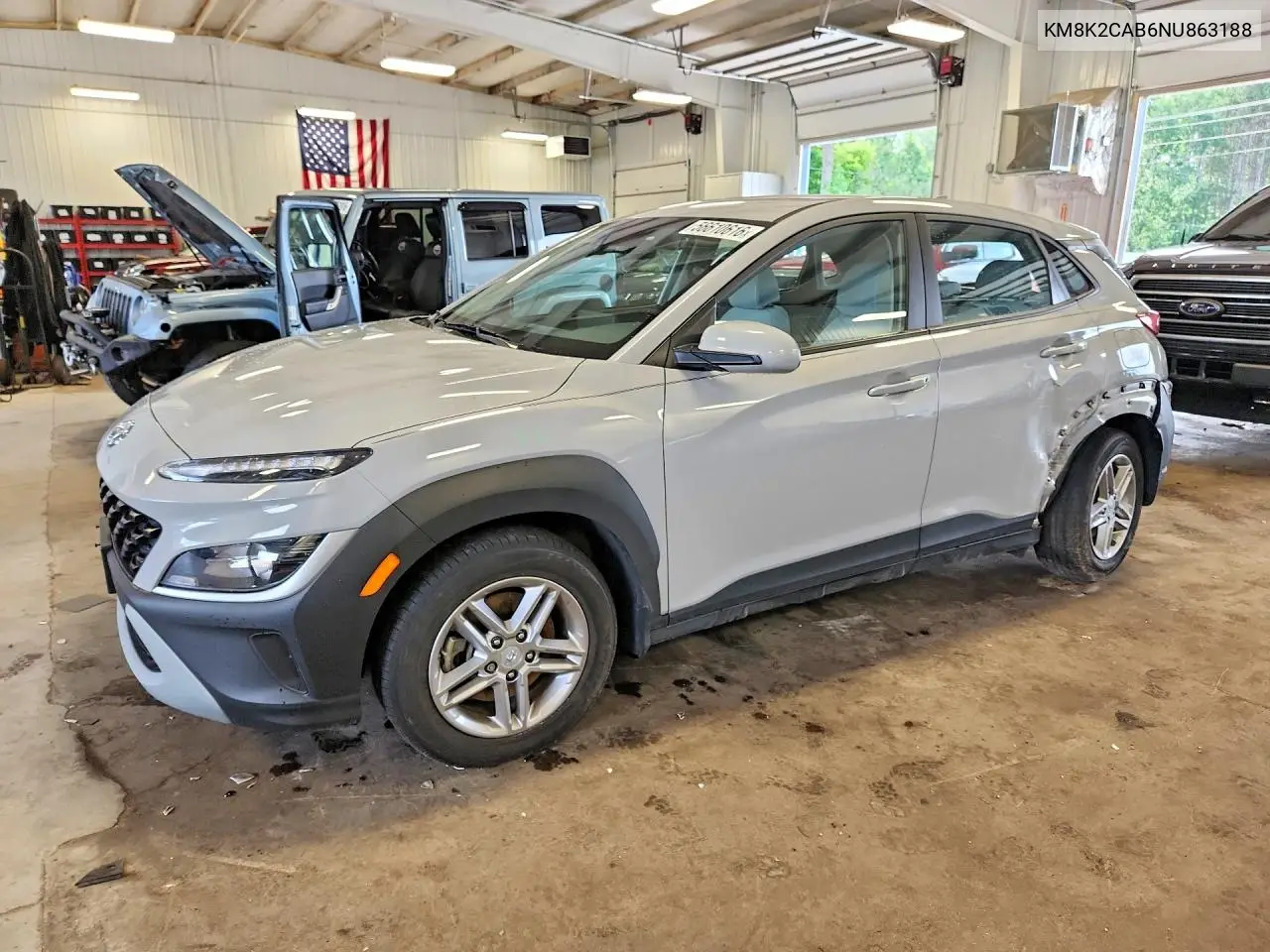 2022 Hyundai Kona Se VIN: KM8K2CAB6NU863188 Lot: 56610616