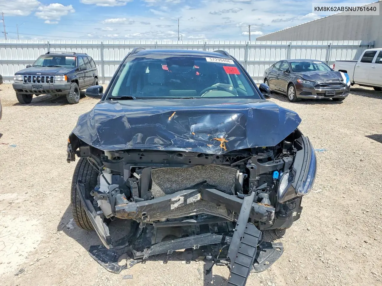 2022 Hyundai Kona Sel VIN: KM8K62AB5NU761640 Lot: 57299406