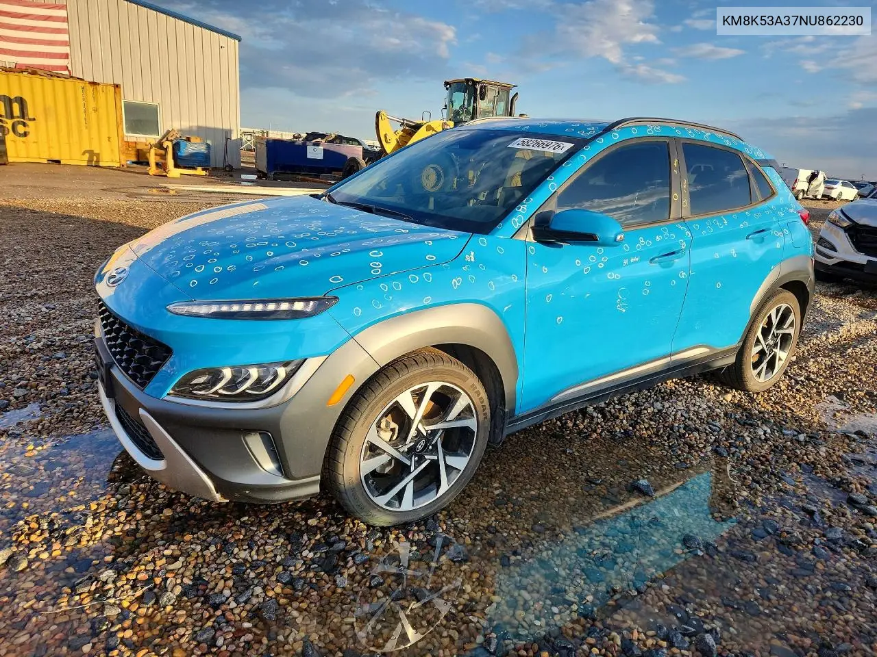2022 Hyundai Kona Limited VIN: KM8K53A37NU862230 Lot: 58266976
