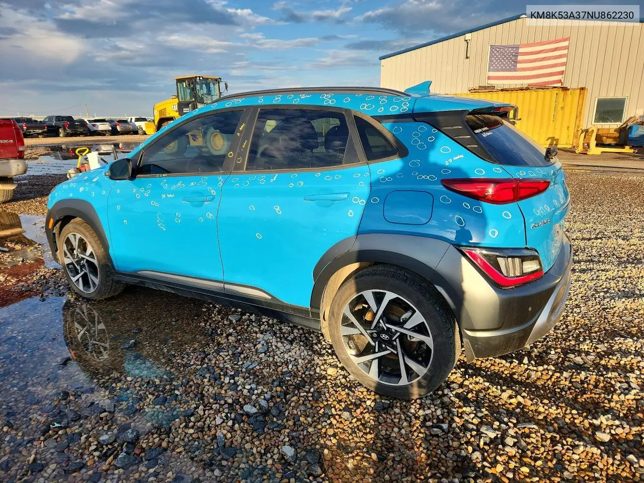 2022 Hyundai Kona Limited VIN: KM8K53A37NU862230 Lot: 58266976