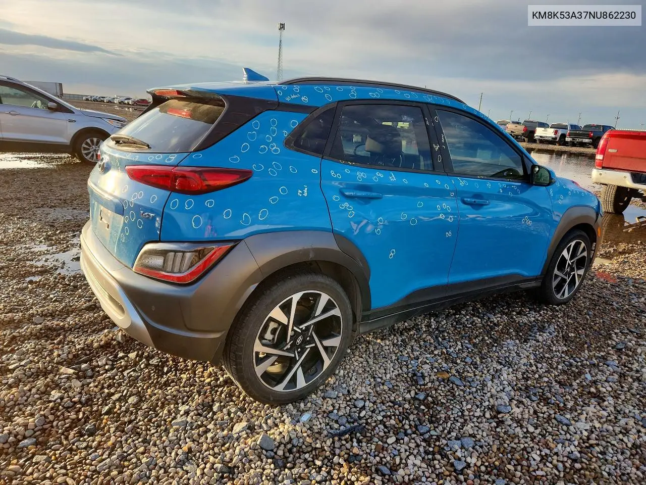 2022 Hyundai Kona Limited VIN: KM8K53A37NU862230 Lot: 58266976