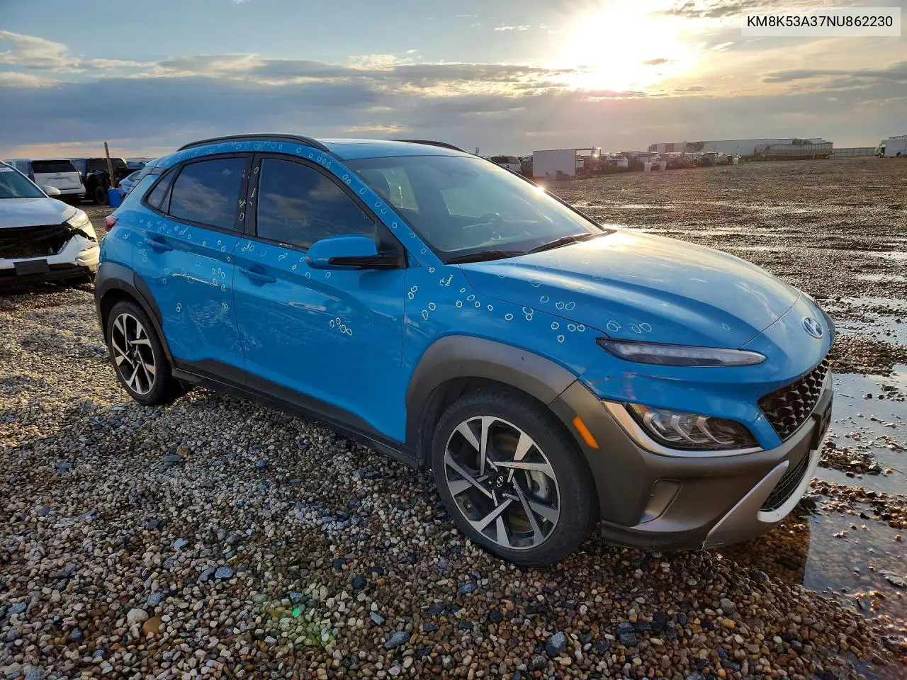 2022 Hyundai Kona Limited VIN: KM8K53A37NU862230 Lot: 58266976
