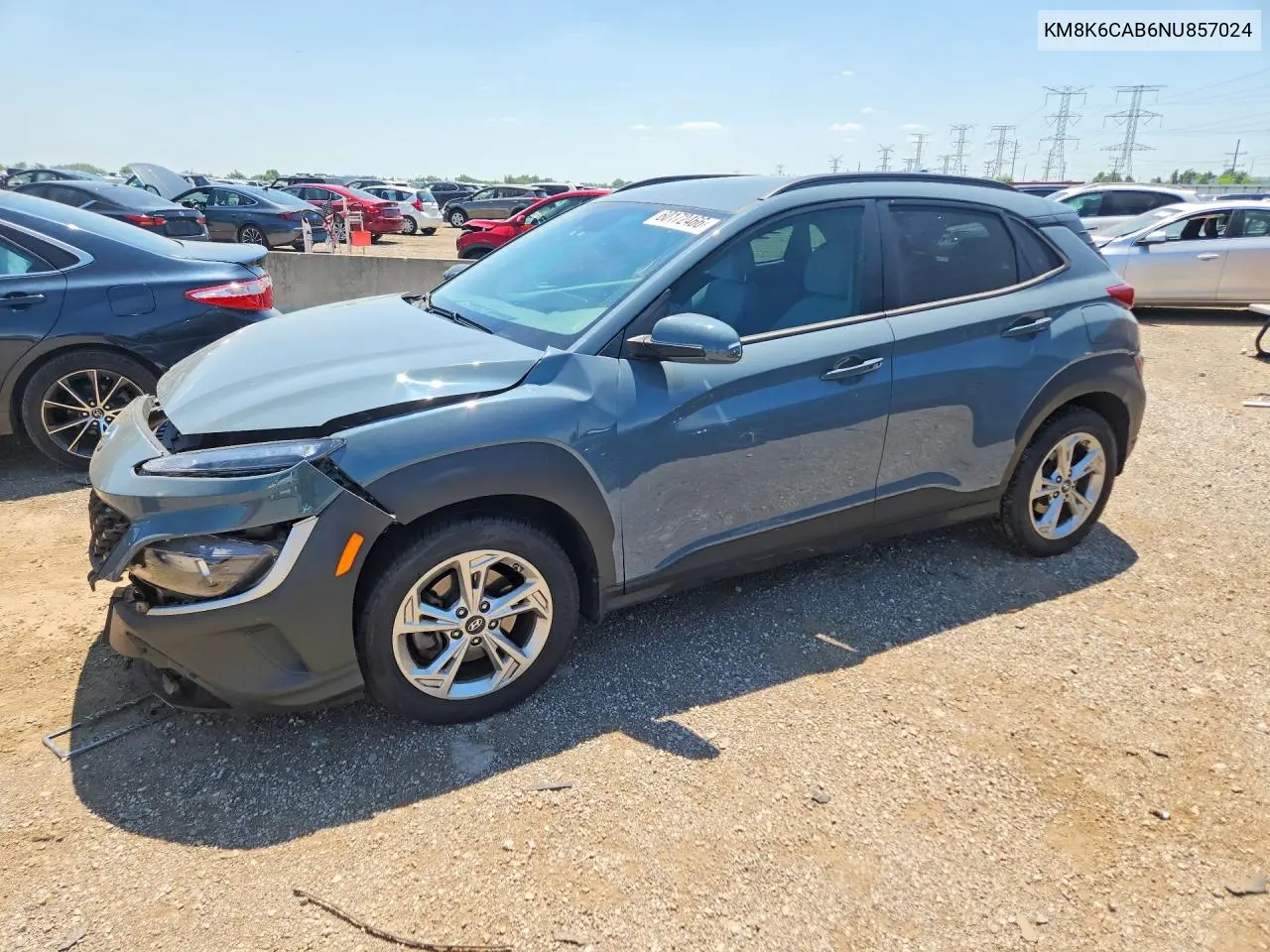 2022 Hyundai Kona Sel VIN: KM8K6CAB6NU857024 Lot: 60172466