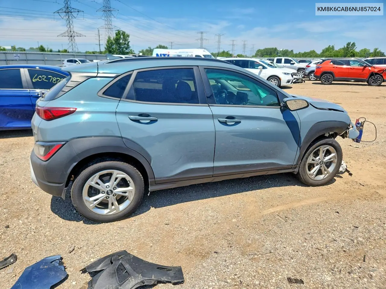 2022 Hyundai Kona Sel VIN: KM8K6CAB6NU857024 Lot: 60172466