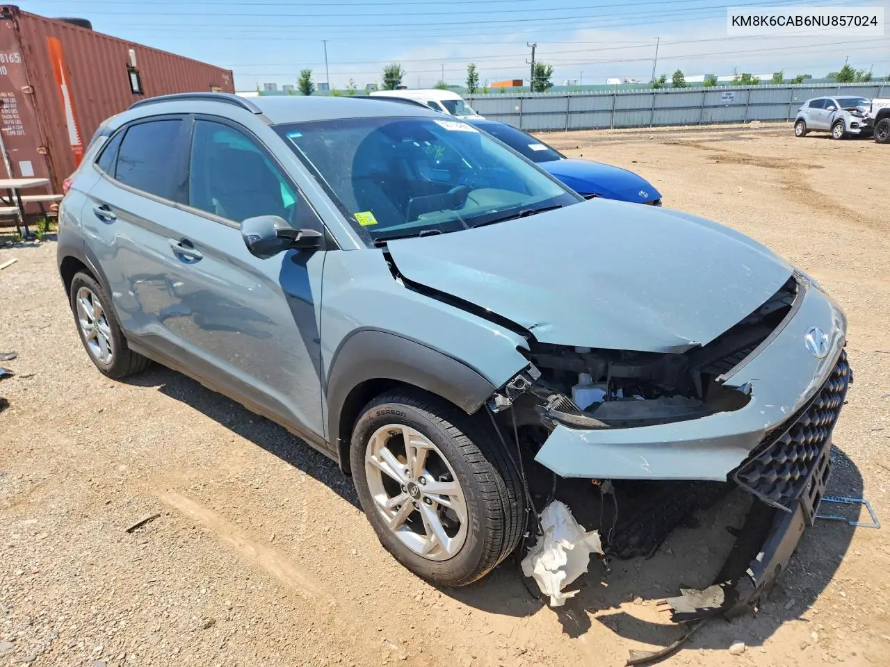 2022 Hyundai Kona Sel VIN: KM8K6CAB6NU857024 Lot: 60172466