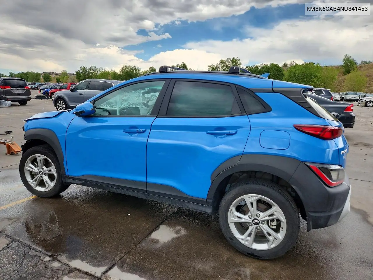 2022 Hyundai Kona Sel VIN: KM8K6CAB4NU841453 Lot: 60203716