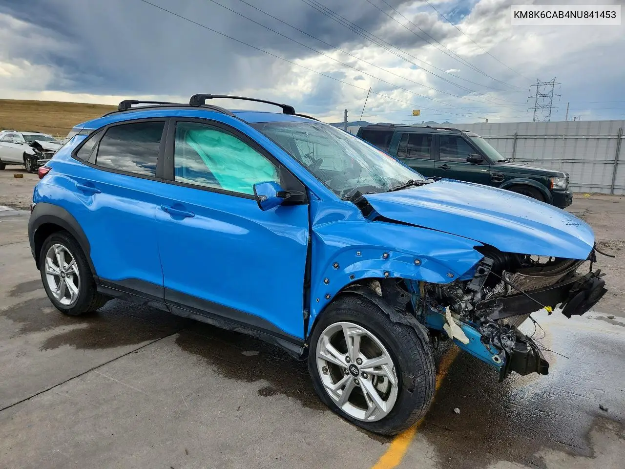 2022 Hyundai Kona Sel VIN: KM8K6CAB4NU841453 Lot: 60203716