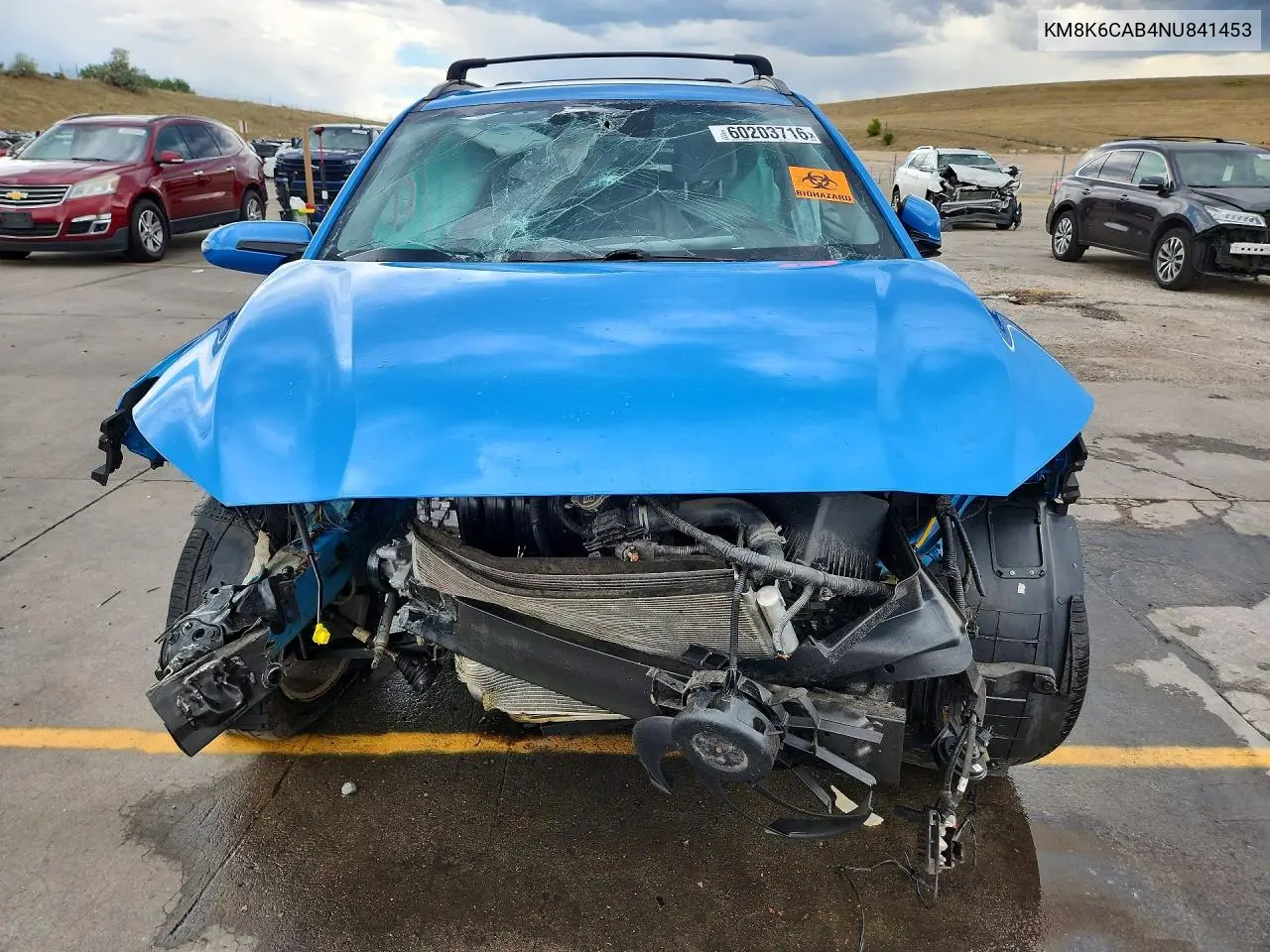 2022 Hyundai Kona Sel VIN: KM8K6CAB4NU841453 Lot: 60203716