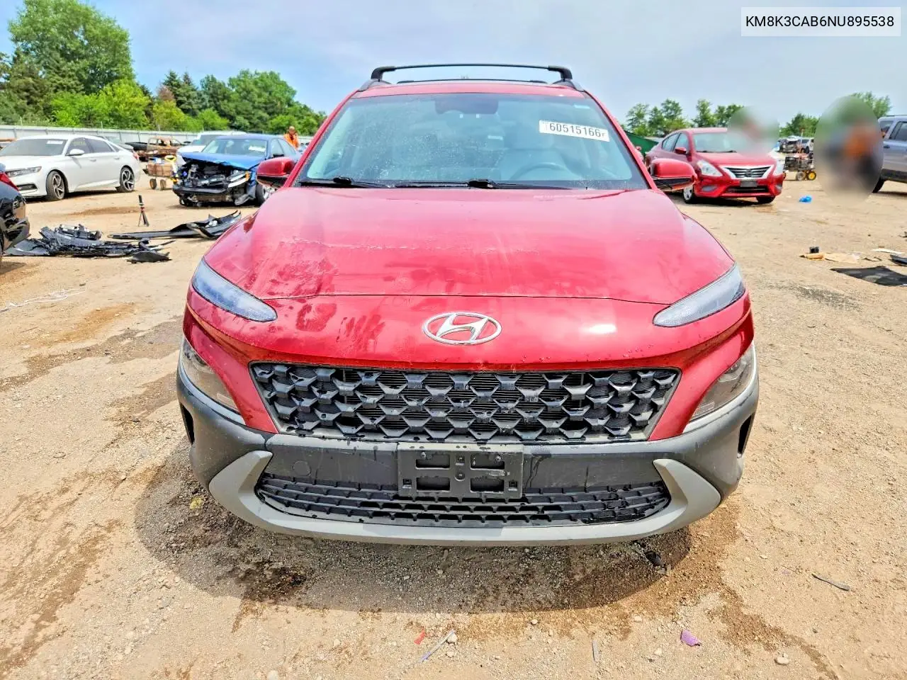 2022 Hyundai Kona Sel VIN: KM8K3CAB6NU895538 Lot: 60515166