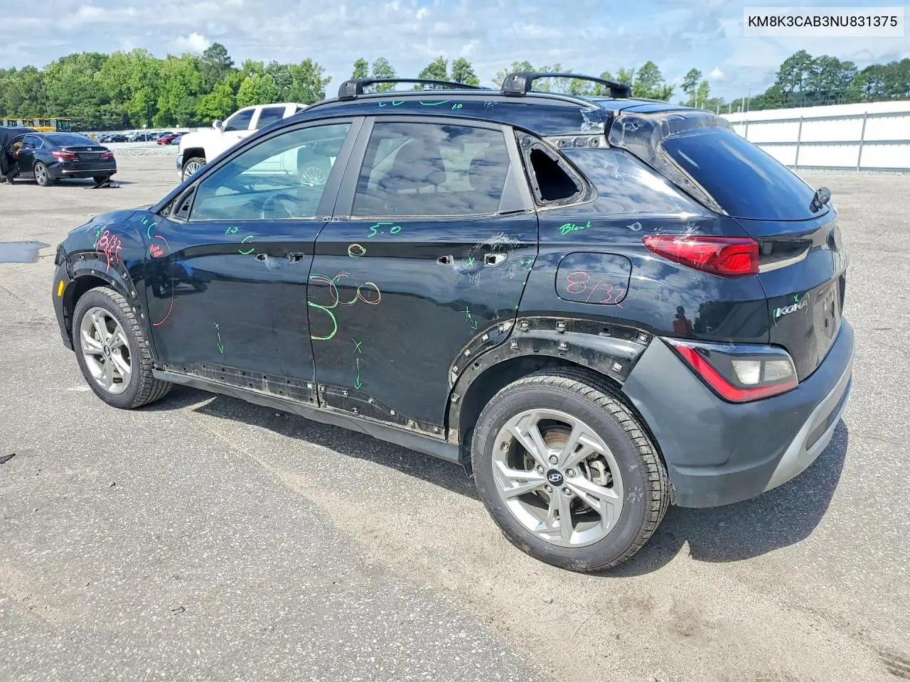 2022 Hyundai Kona Sel VIN: KM8K3CAB3NU831375 Lot: 60660726