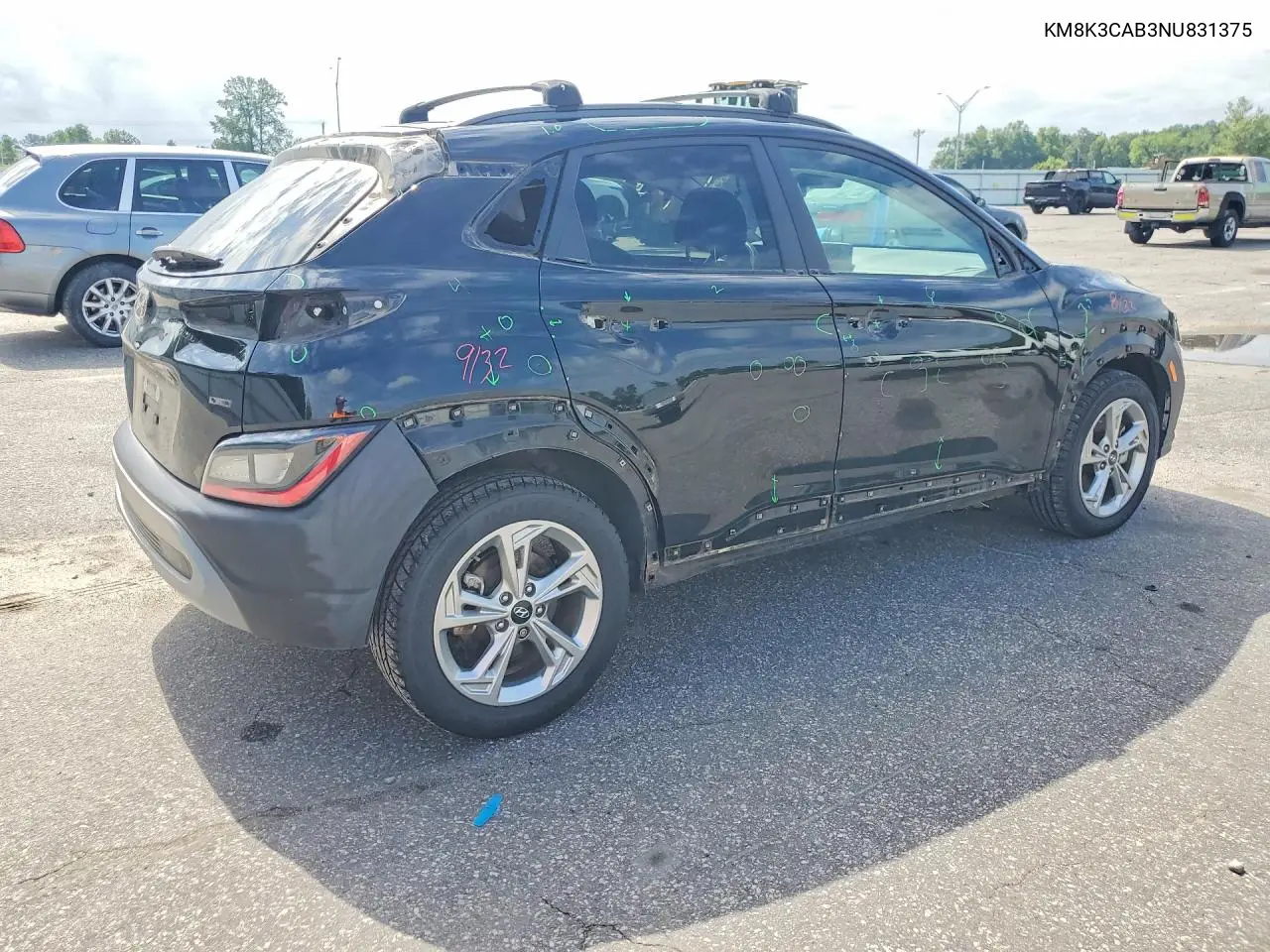 2022 Hyundai Kona Sel VIN: KM8K3CAB3NU831375 Lot: 60660726