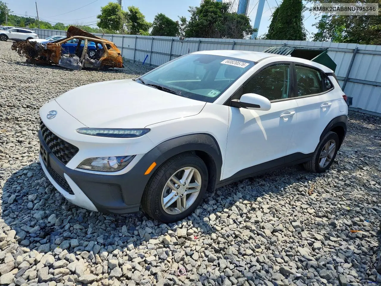 2022 Hyundai Kona Se VIN: KM8K2CAB8NU795346 Lot: 60820576