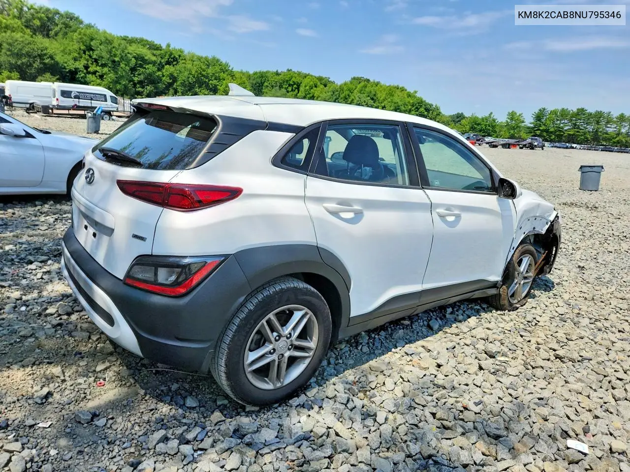 2022 Hyundai Kona Se VIN: KM8K2CAB8NU795346 Lot: 60820576