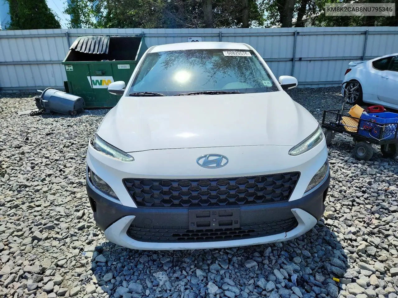 2022 Hyundai Kona Se VIN: KM8K2CAB8NU795346 Lot: 60820576