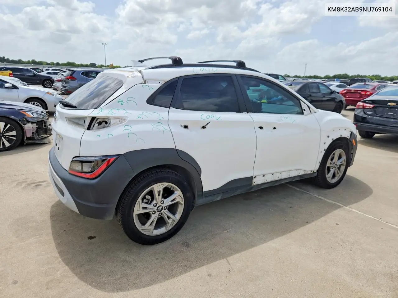 2022 Hyundai Kona Sel VIN: KM8K32AB9NU769104 Lot: 60877366