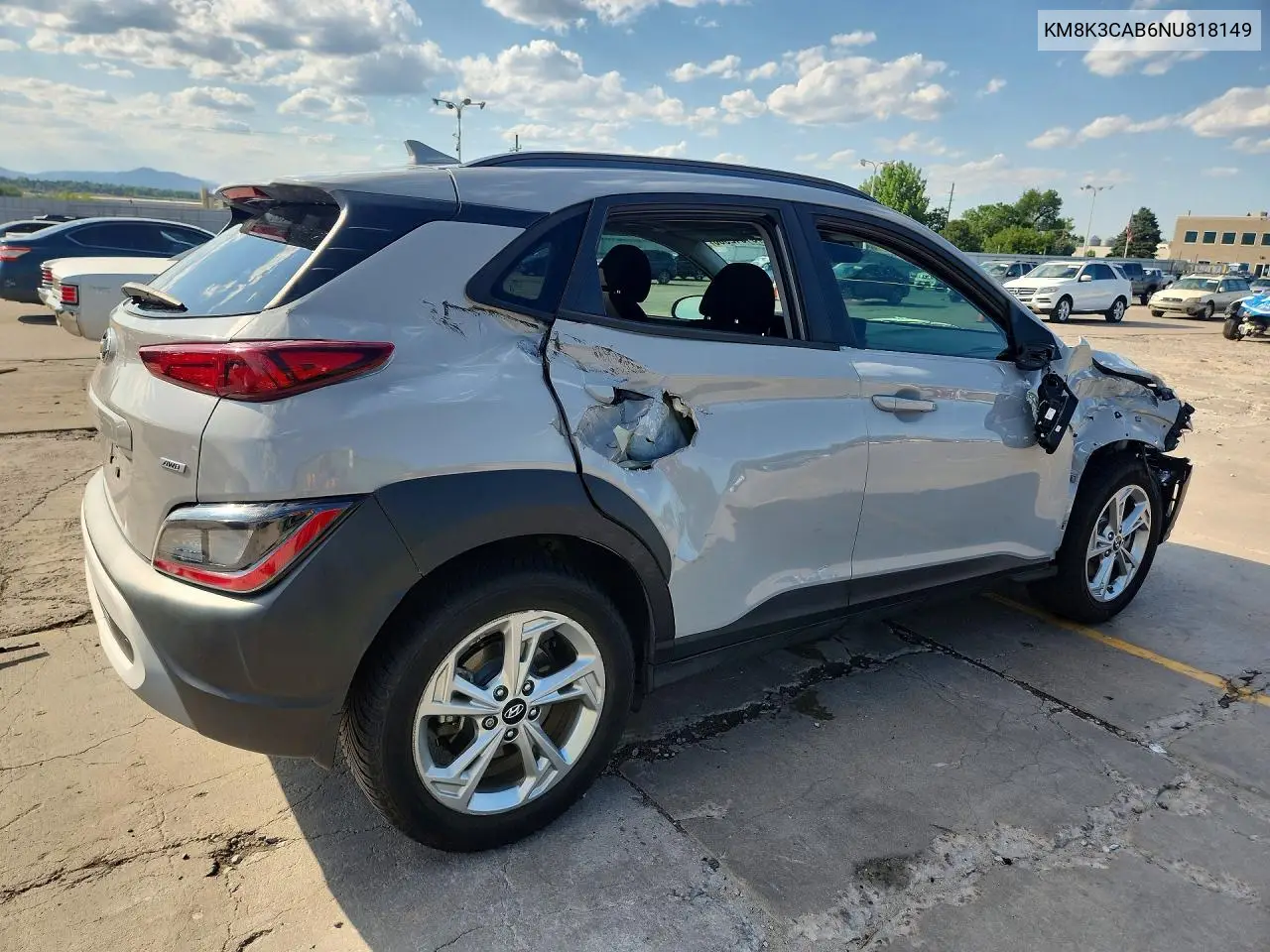 2022 Hyundai Kona Sel VIN: KM8K3CAB6NU818149 Lot: 61012906
