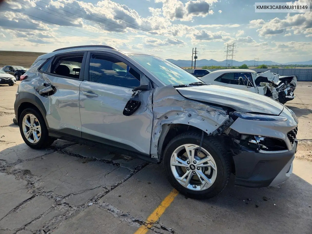 2022 Hyundai Kona Sel VIN: KM8K3CAB6NU818149 Lot: 61012906