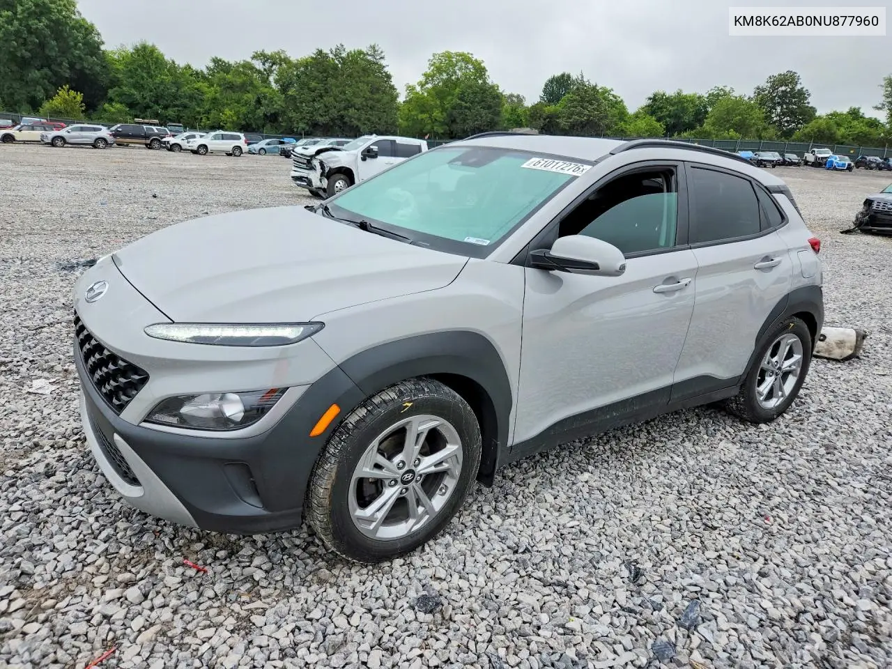2022 Hyundai Kona Sel VIN: KM8K62AB0NU877960 Lot: 61017276