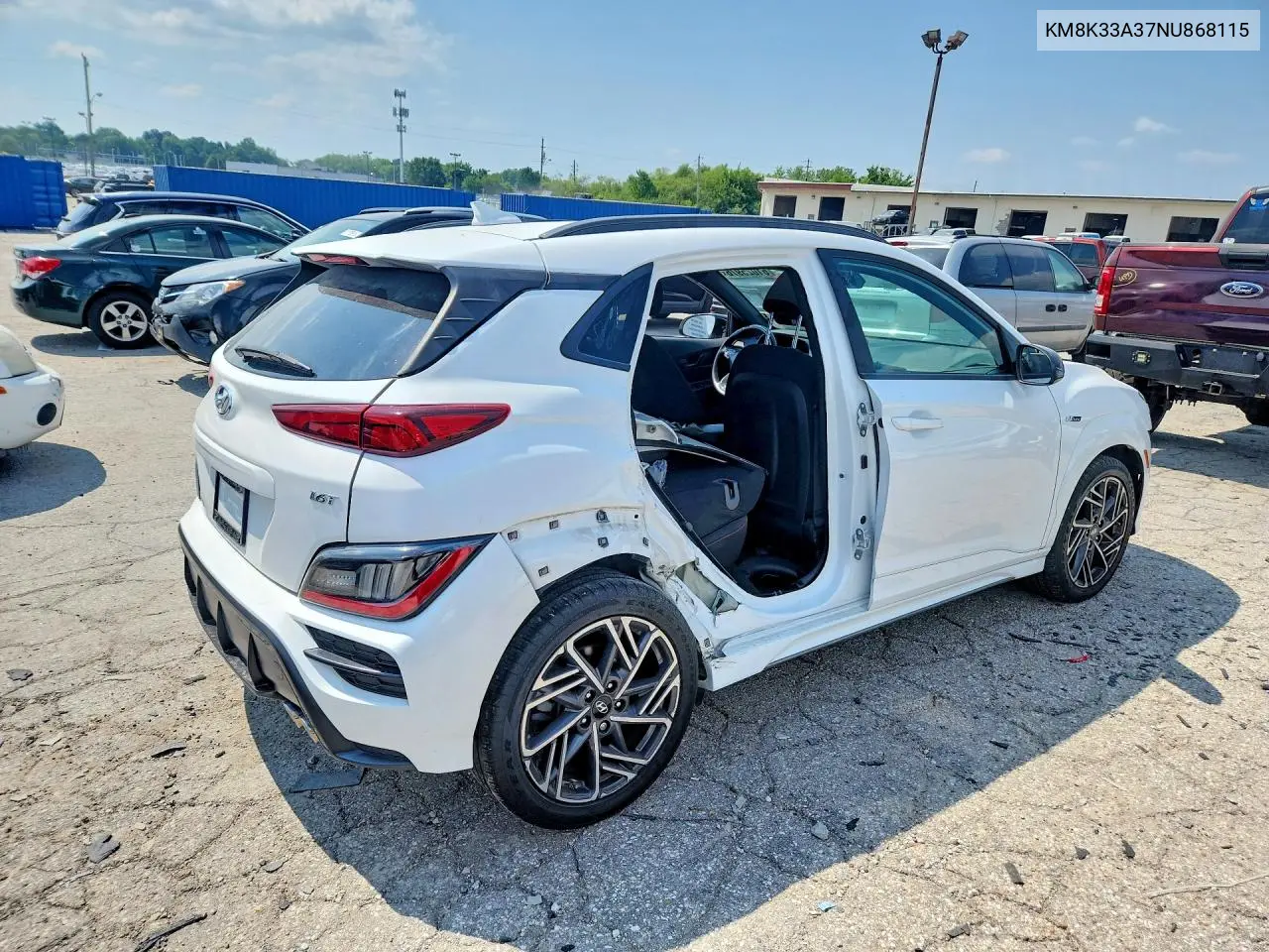 2022 Hyundai Kona N Line VIN: KM8K33A37NU868115 Lot: 61025976