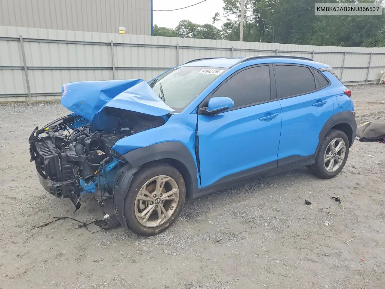 2022 Hyundai Kona Sel VIN: KM8K62AB2NU866507 Lot: 61045156