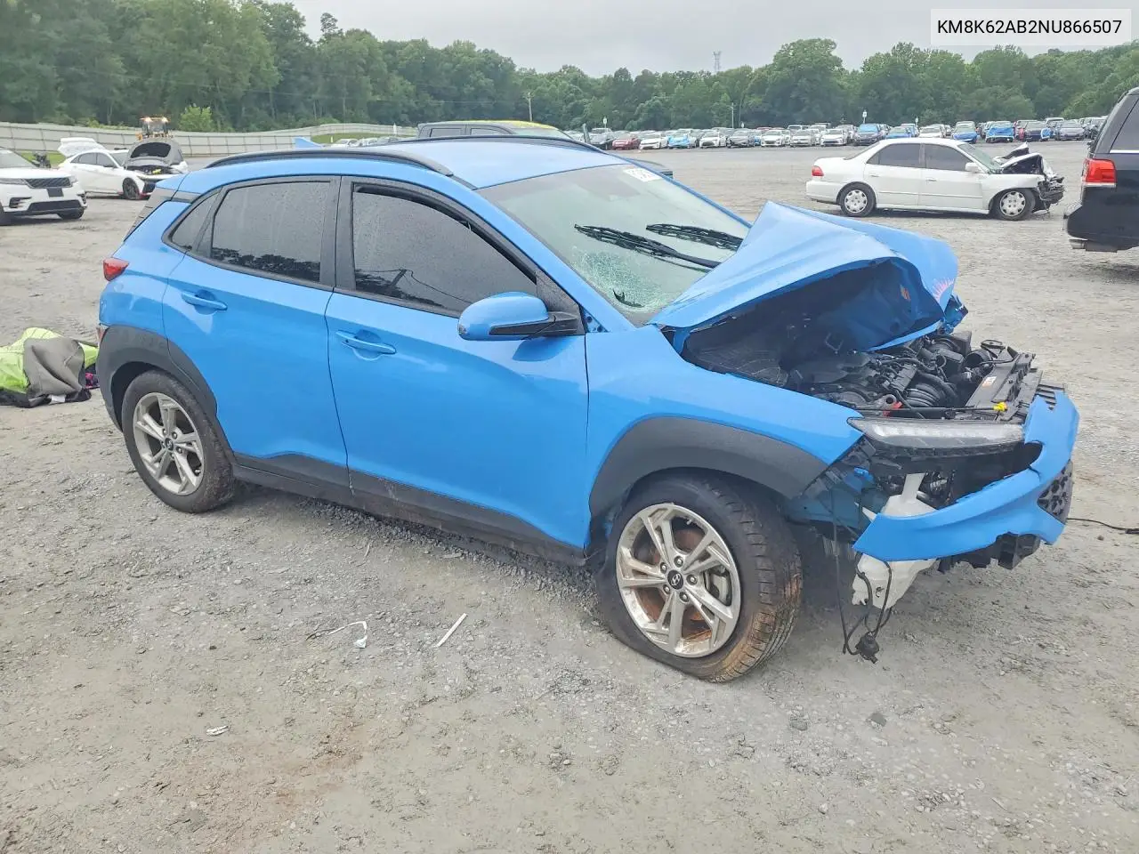 2022 Hyundai Kona Sel VIN: KM8K62AB2NU866507 Lot: 61045156