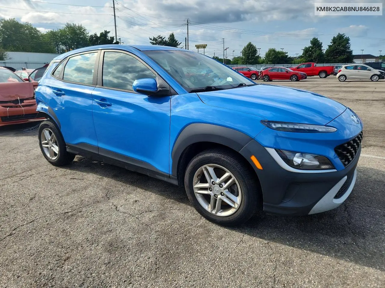 2022 Hyundai Kona Se VIN: KM8K2CAB8NU846828 Lot: 61710776