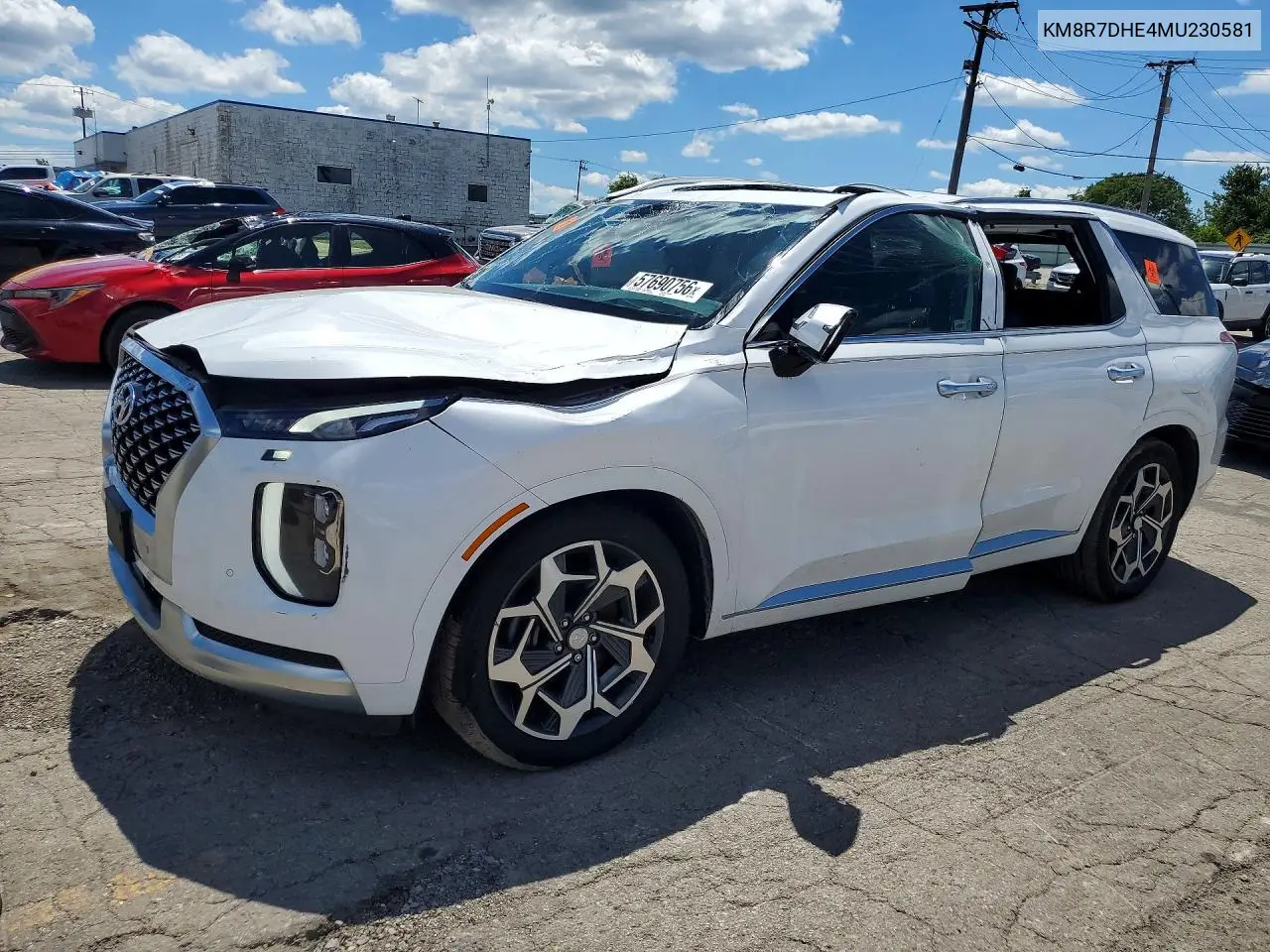 2021 Hyundai Palisade Calligraphy VIN: KM8R7DHE4MU230581 Lot: 57690756