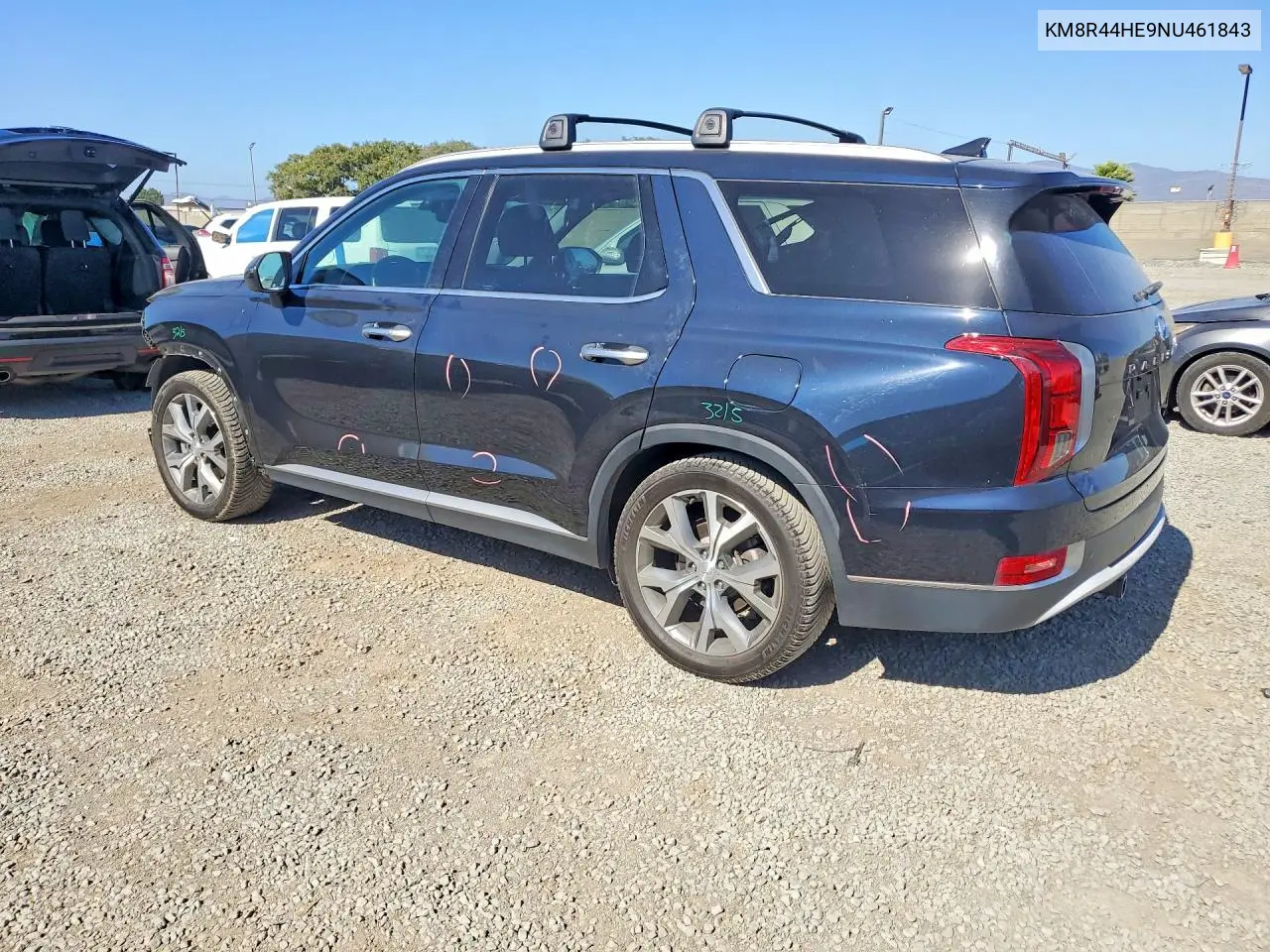 2022 Hyundai Palisade Sel VIN: KM8R44HE9NU461843 Lot: 59733696