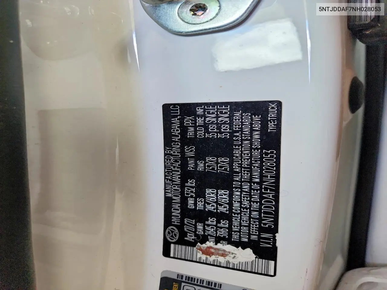 2022 Hyundai Santa Cruz Sel Premium VIN: 5NTJDDAF7NH028053 Lot: 53348766