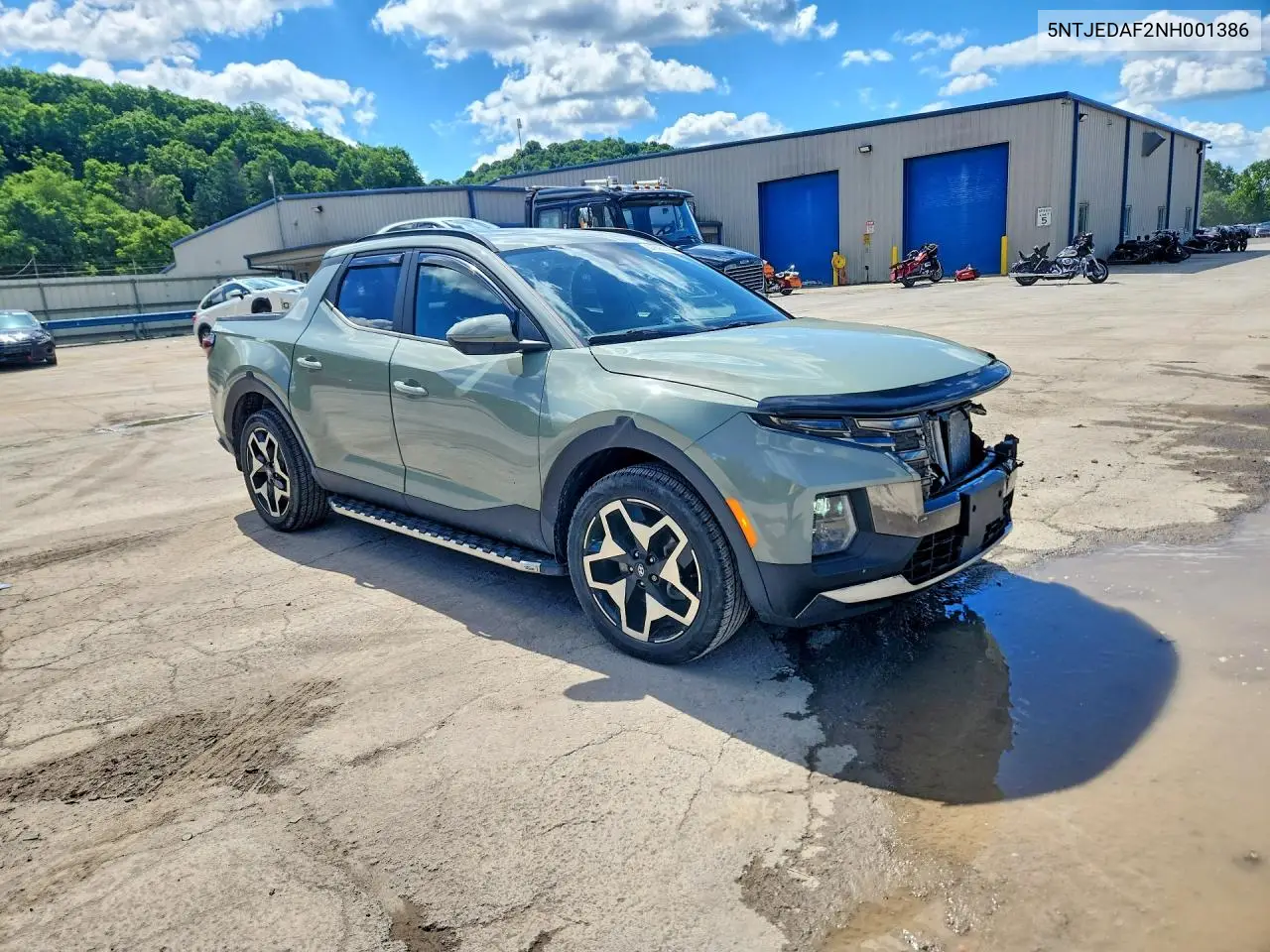 2022 Hyundai Santa Cruz Limited VIN: 5NTJEDAF2NH001386 Lot: 57890366