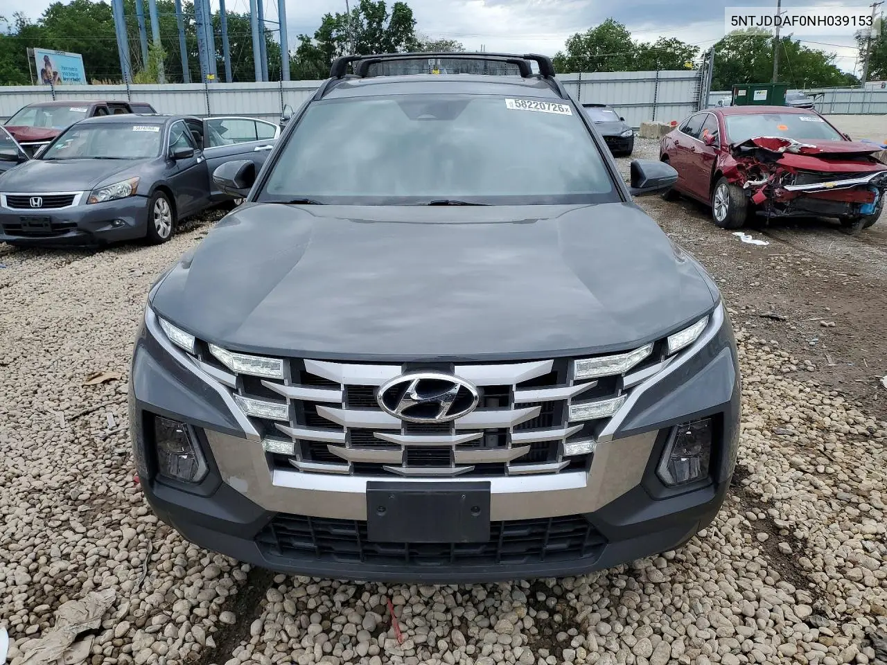 2022 Hyundai Santa Cruz Sel Premium VIN: 5NTJDDAF0NH039153 Lot: 58220726