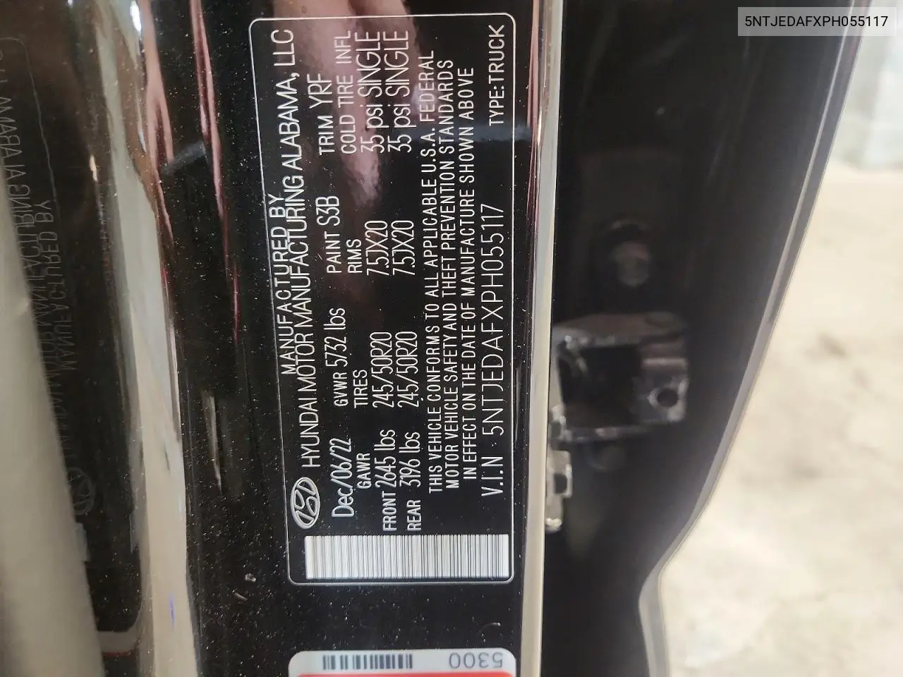 2023 Hyundai Santa Cruz Limited VIN: 5NTJEDAFXPH055117 Lot: 61834126