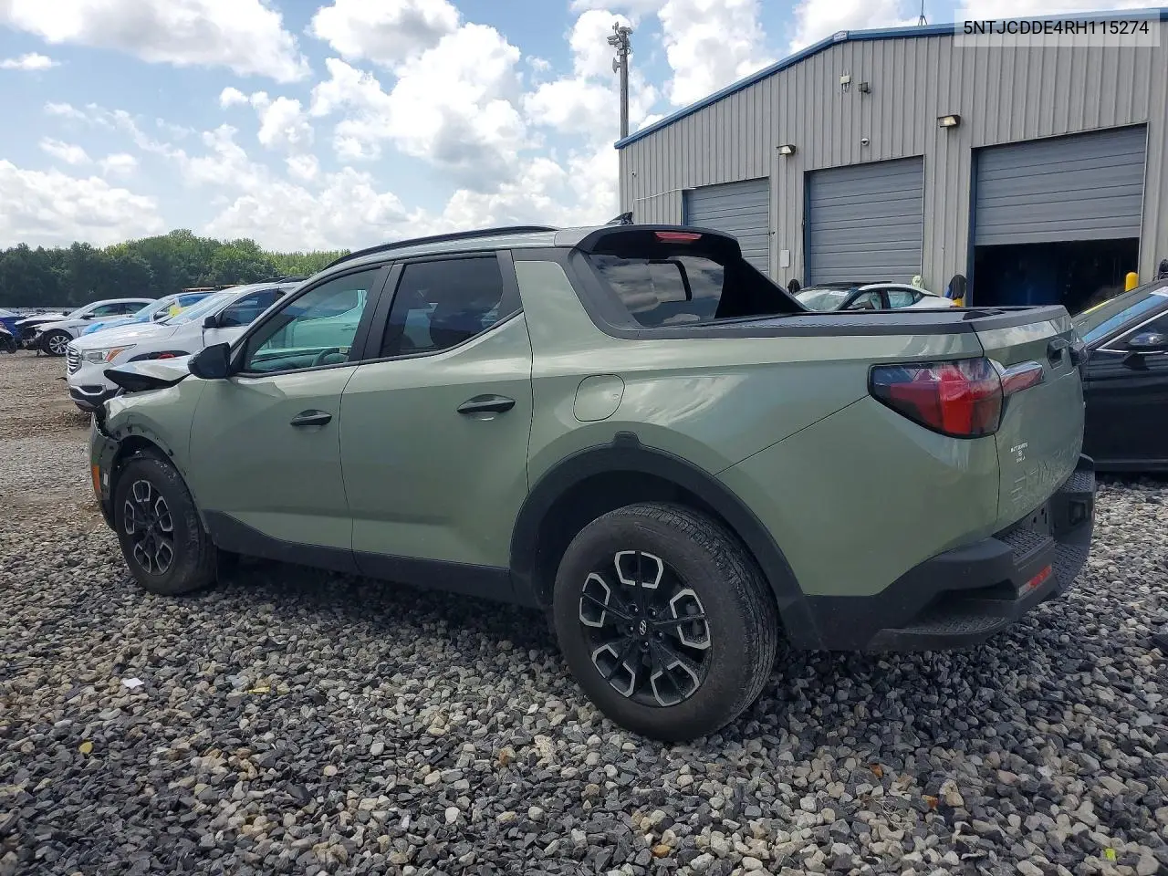 2024 Hyundai Santa Cruz Sel VIN: 5NTJCDDE4RH115274 Lot: 61055106