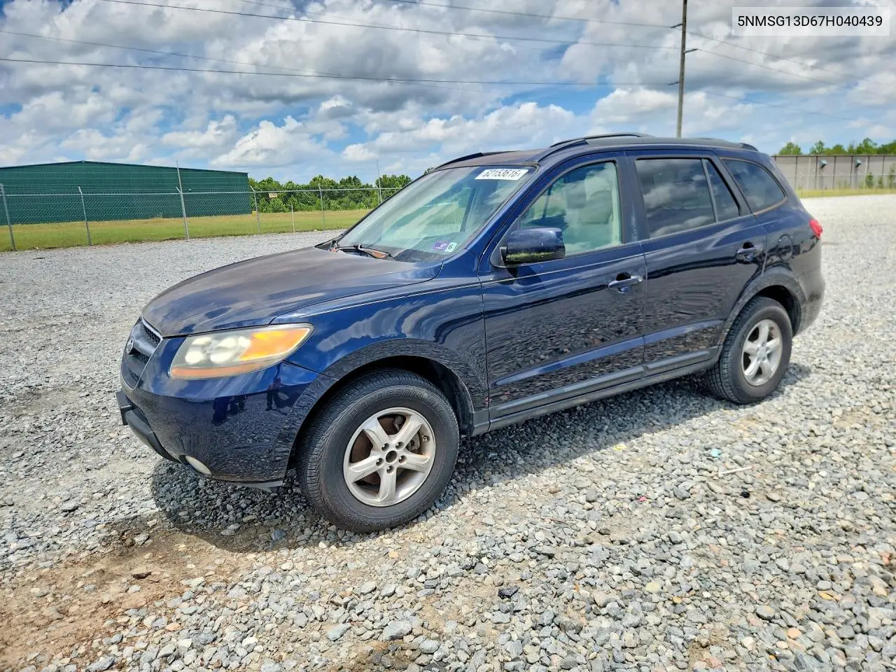 2007 Hyundai Santa Fe Gls VIN: 5NMSG13D67H040439 Lot: 62153616