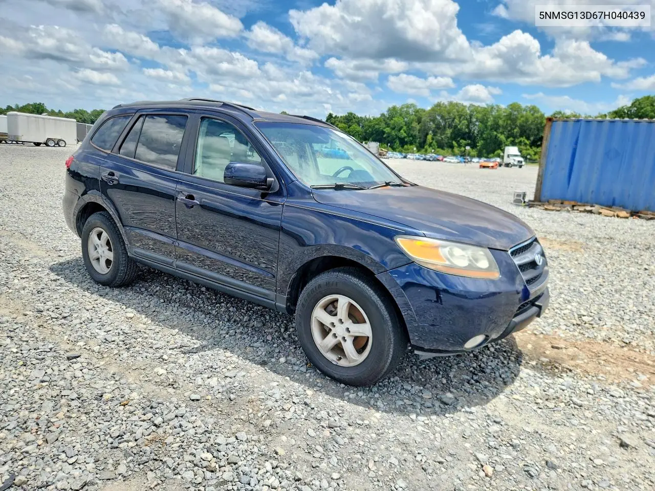 2007 Hyundai Santa Fe Gls VIN: 5NMSG13D67H040439 Lot: 62153616