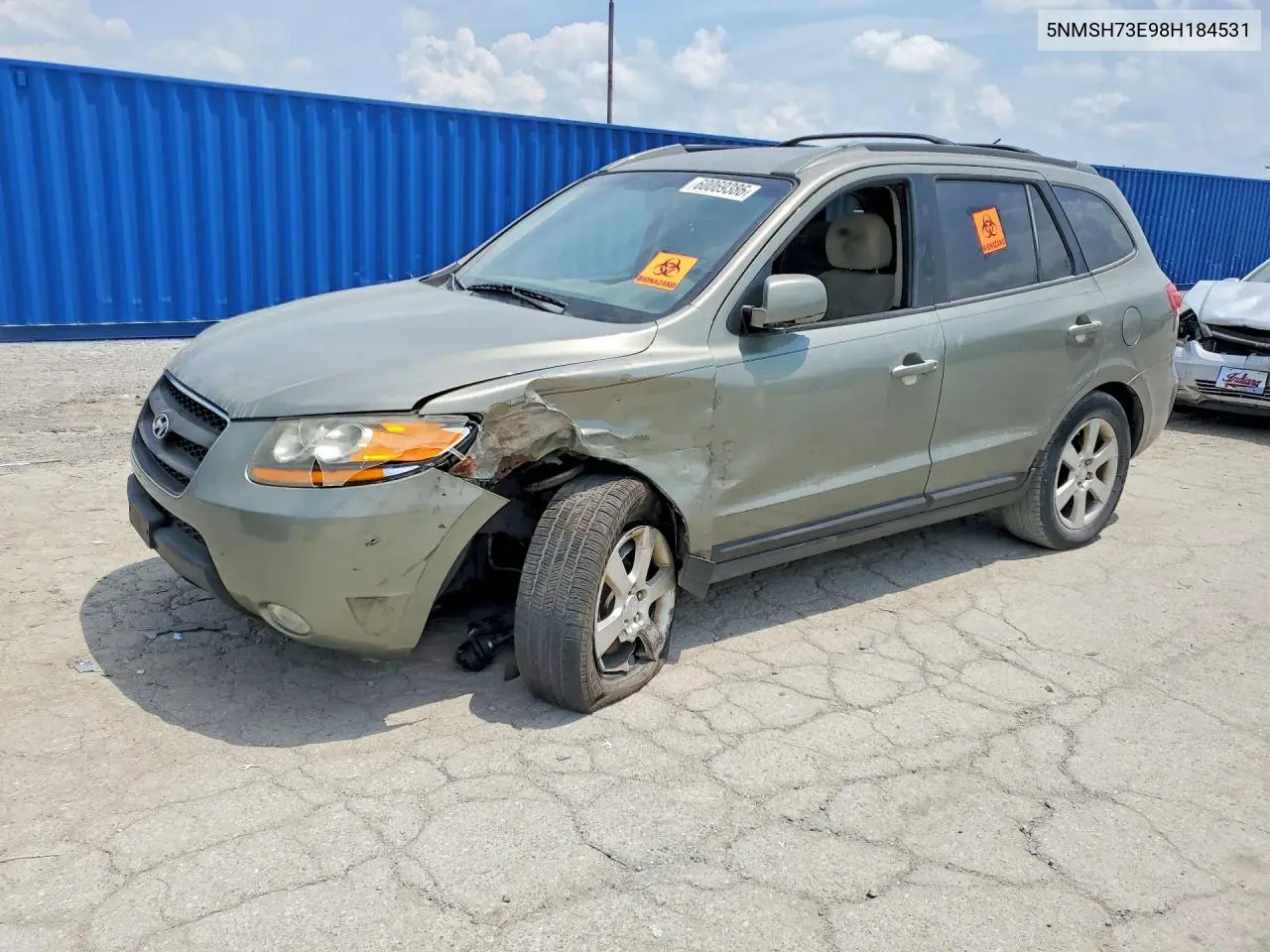 2008 Hyundai Santa Fe Se VIN: 5NMSH73E98H184531 Lot: 60069386