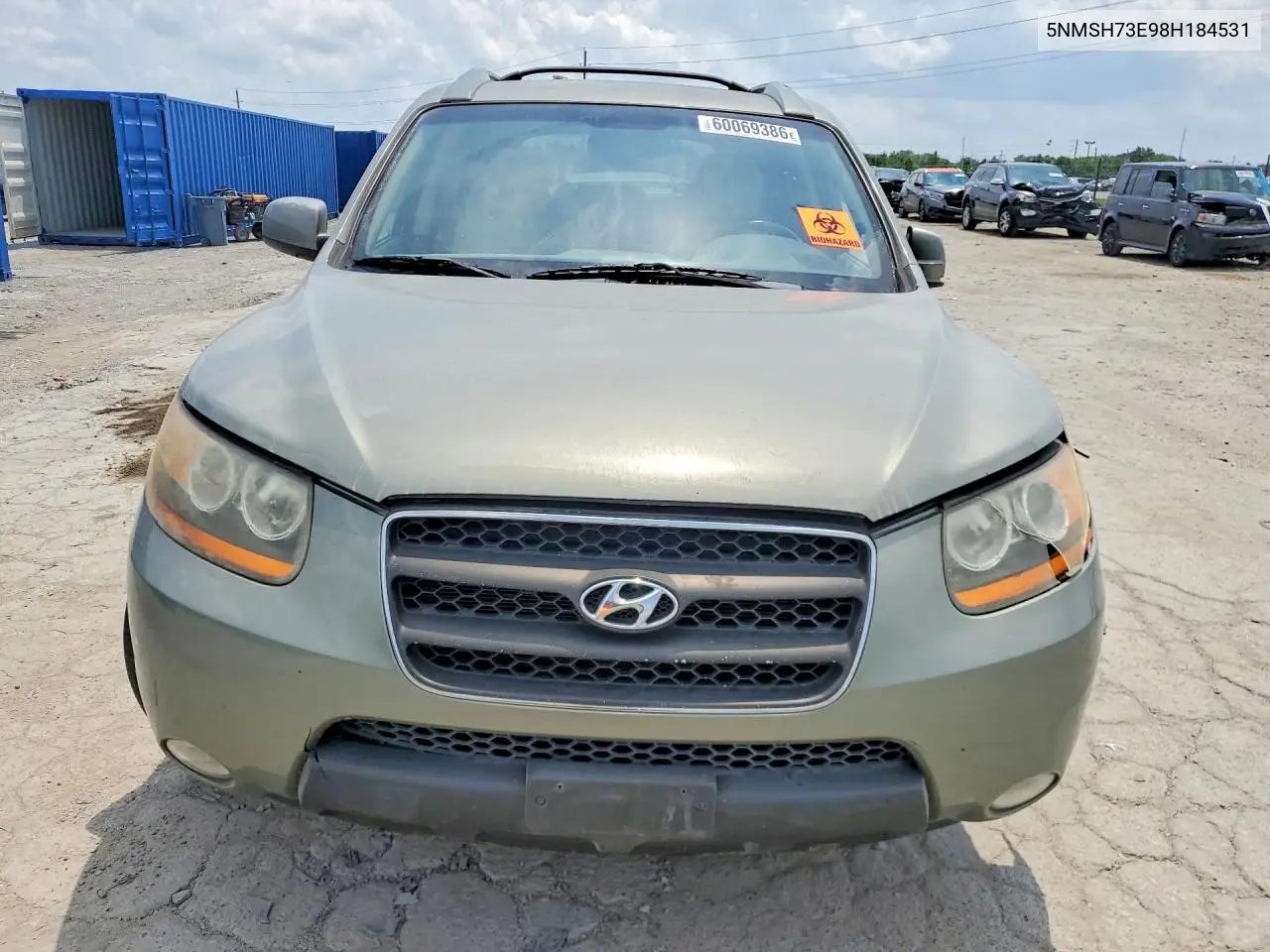 2008 Hyundai Santa Fe Se VIN: 5NMSH73E98H184531 Lot: 60069386