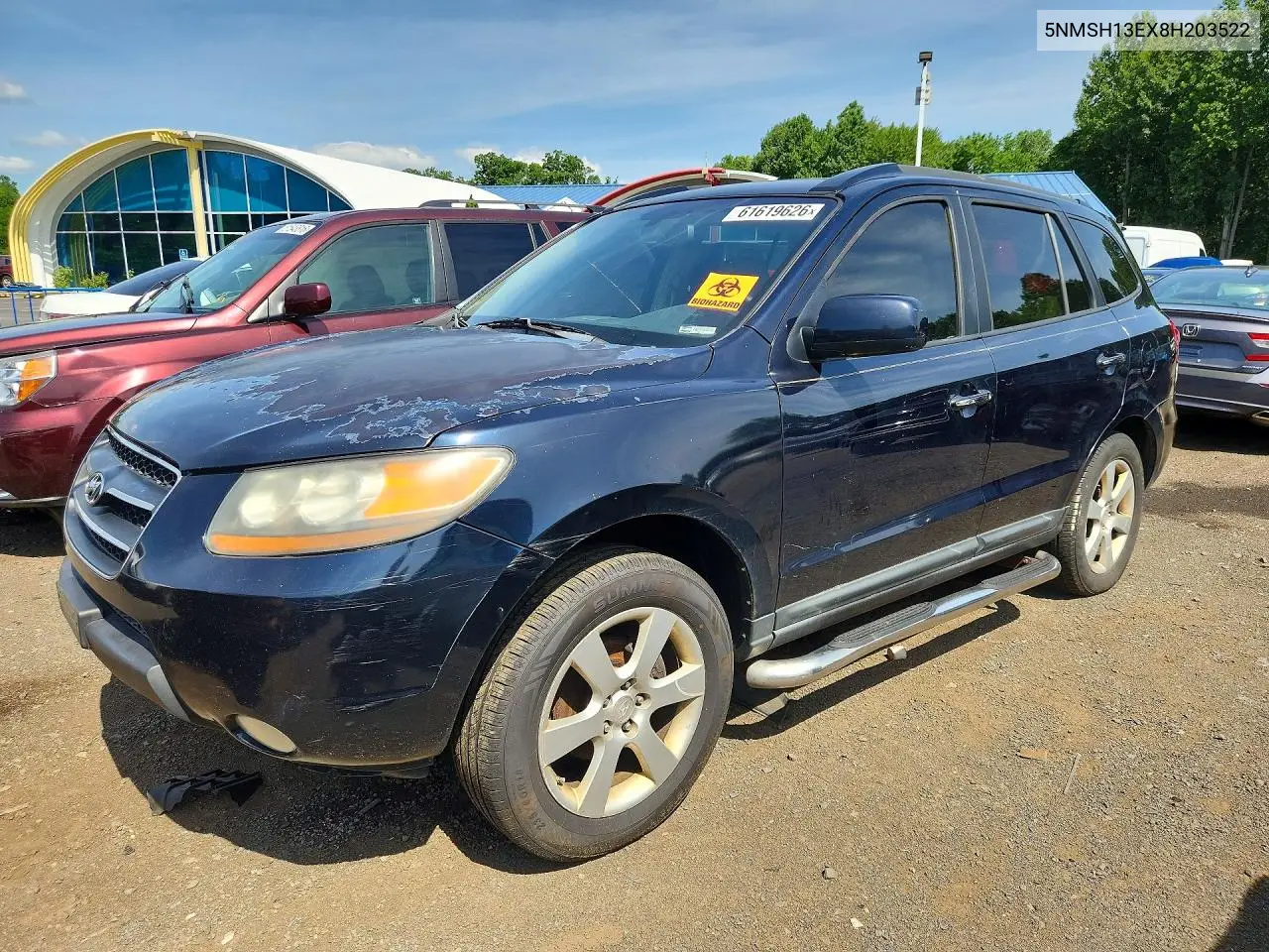 2008 Hyundai Santa Fe Se VIN: 5NMSH13EX8H203522 Lot: 61619626