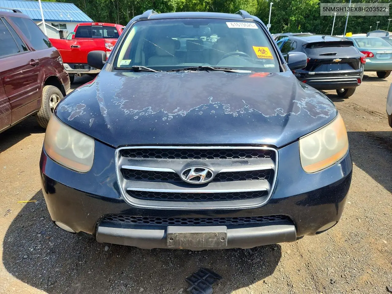 2008 Hyundai Santa Fe Se VIN: 5NMSH13EX8H203522 Lot: 61619626