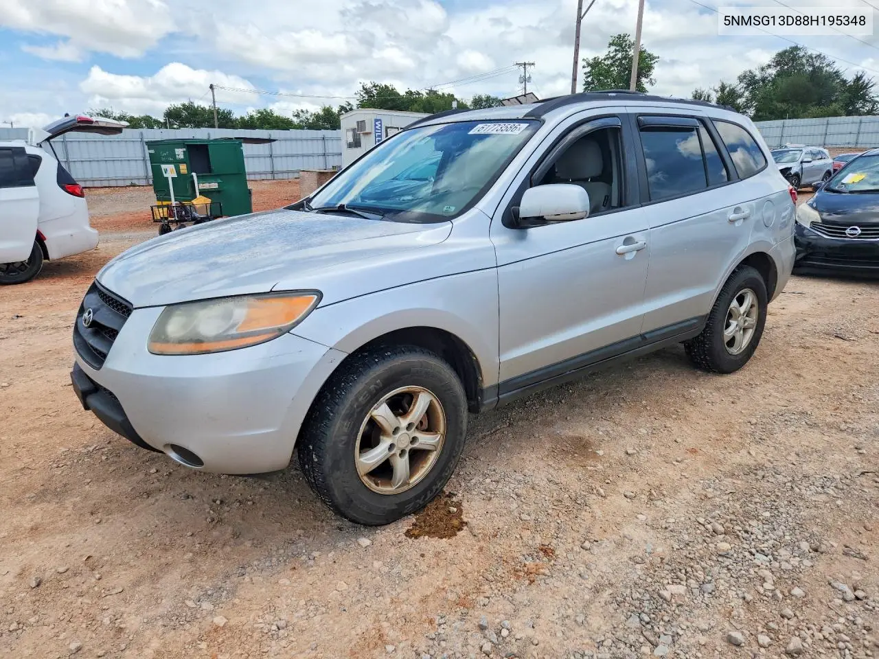 2008 Hyundai Santa Fe Gls VIN: 5NMSG13D88H195348 Lot: 61773586
