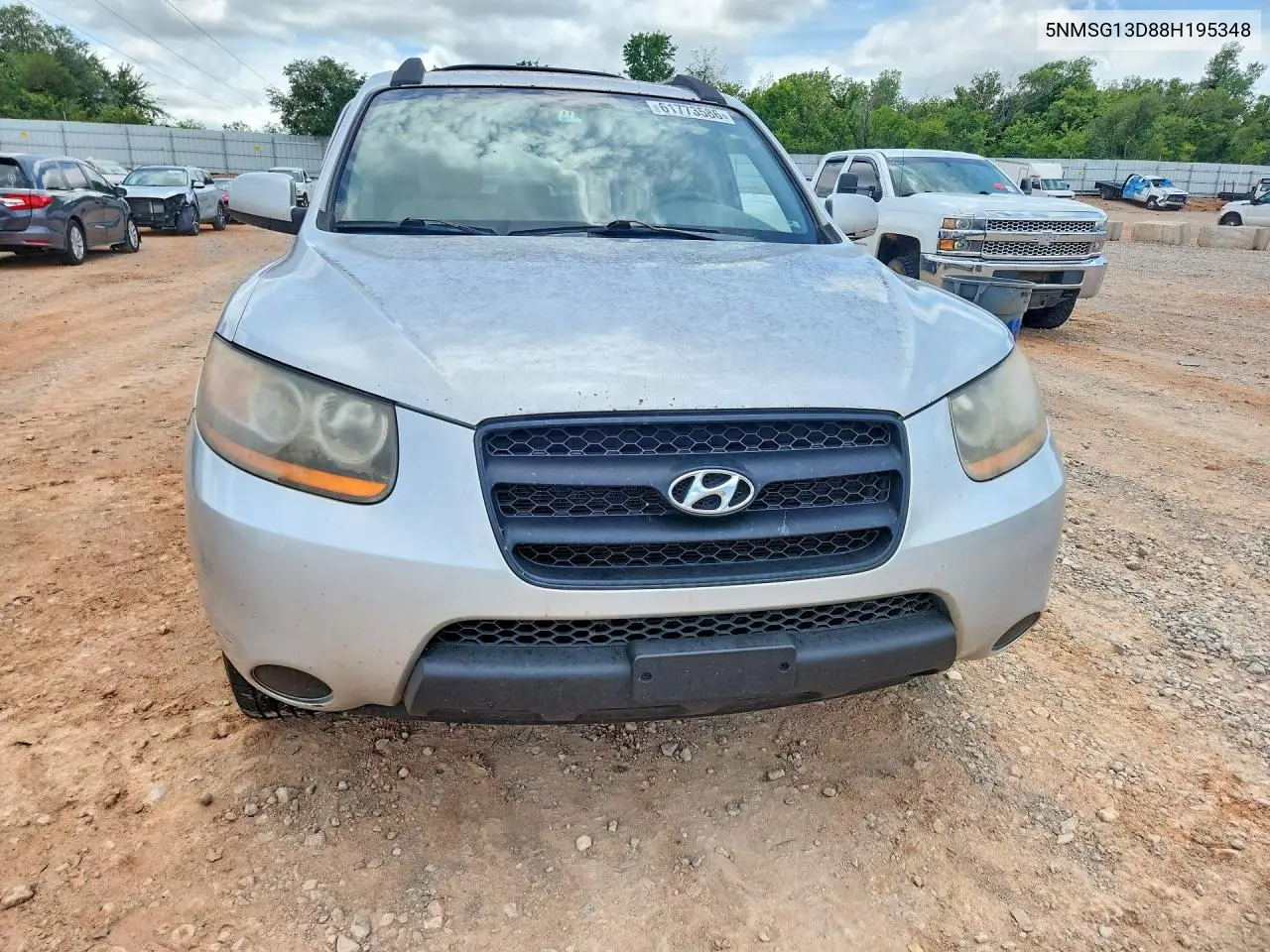 2008 Hyundai Santa Fe Gls VIN: 5NMSG13D88H195348 Lot: 61773586