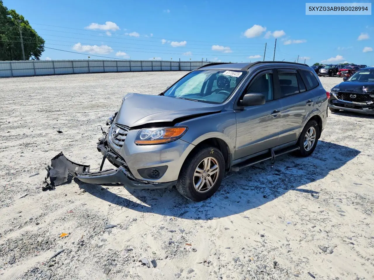 2011 Hyundai Santa Fe Gls VIN: 5XYZG3AB9BG028994 Lot: 61766426
