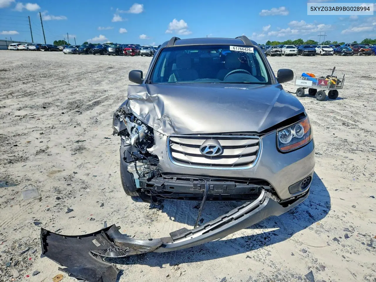2011 Hyundai Santa Fe Gls VIN: 5XYZG3AB9BG028994 Lot: 61766426