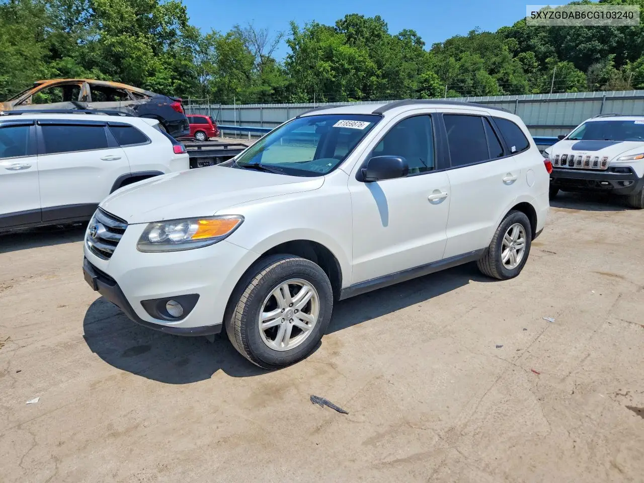 2012 Hyundai Santa Fe Gls VIN: 5XYZGDAB6CG103240 Lot: 61859876