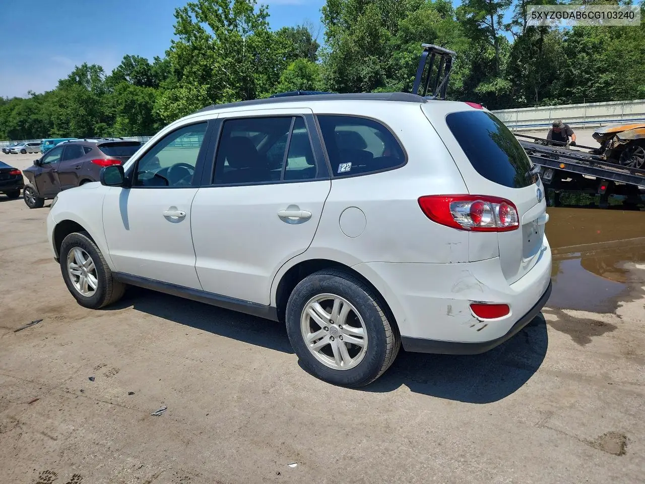 2012 Hyundai Santa Fe Gls VIN: 5XYZGDAB6CG103240 Lot: 61859876