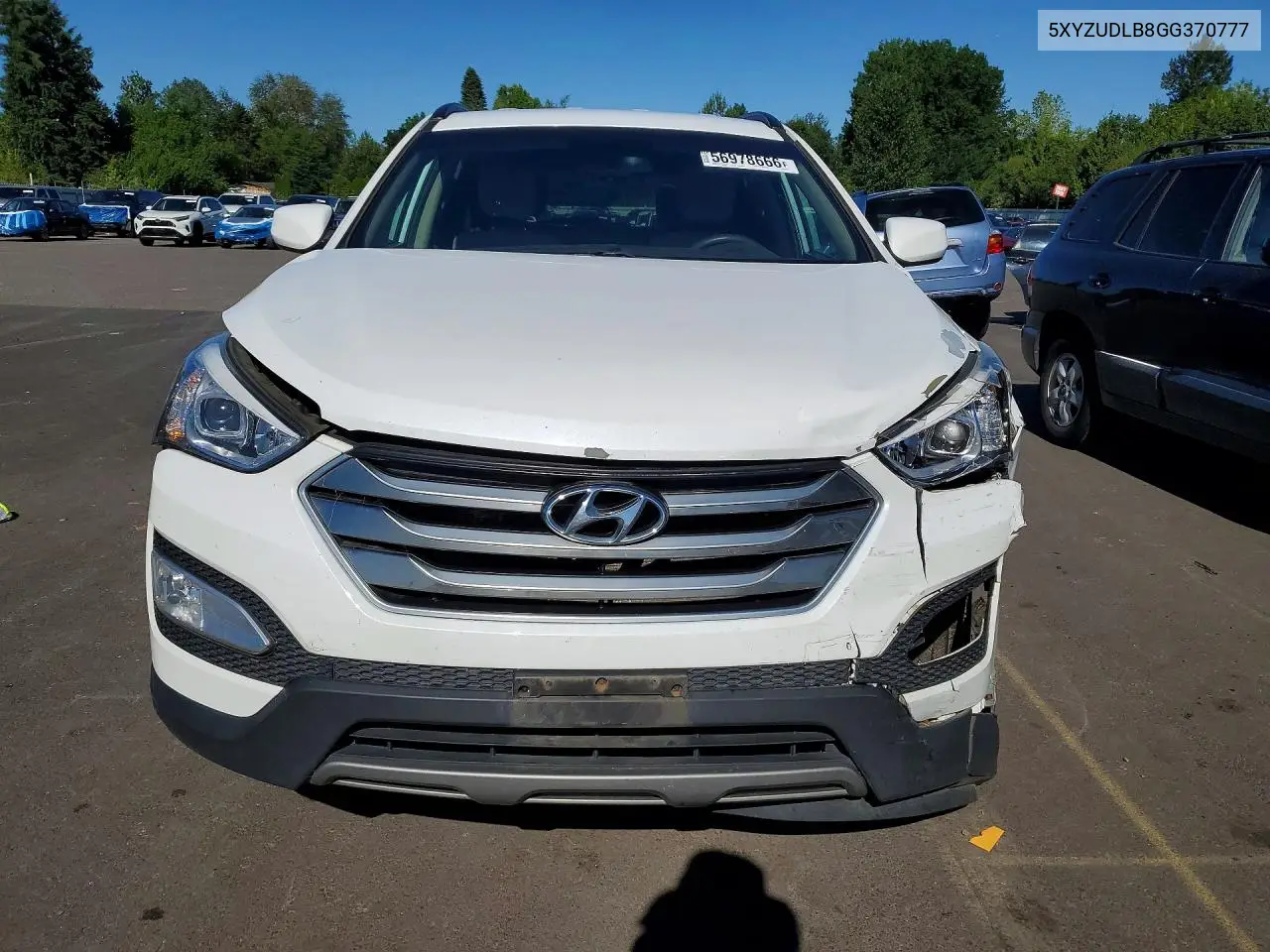 2016 Hyundai Santa Fe Sport 2.4L VIN: 5XYZUDLB8GG370777 Lot: 56978666