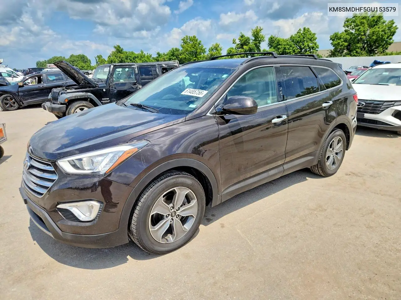 2016 Hyundai Santa Fe Se VIN: KM8SMDHF5GU153579 Lot: 61485756