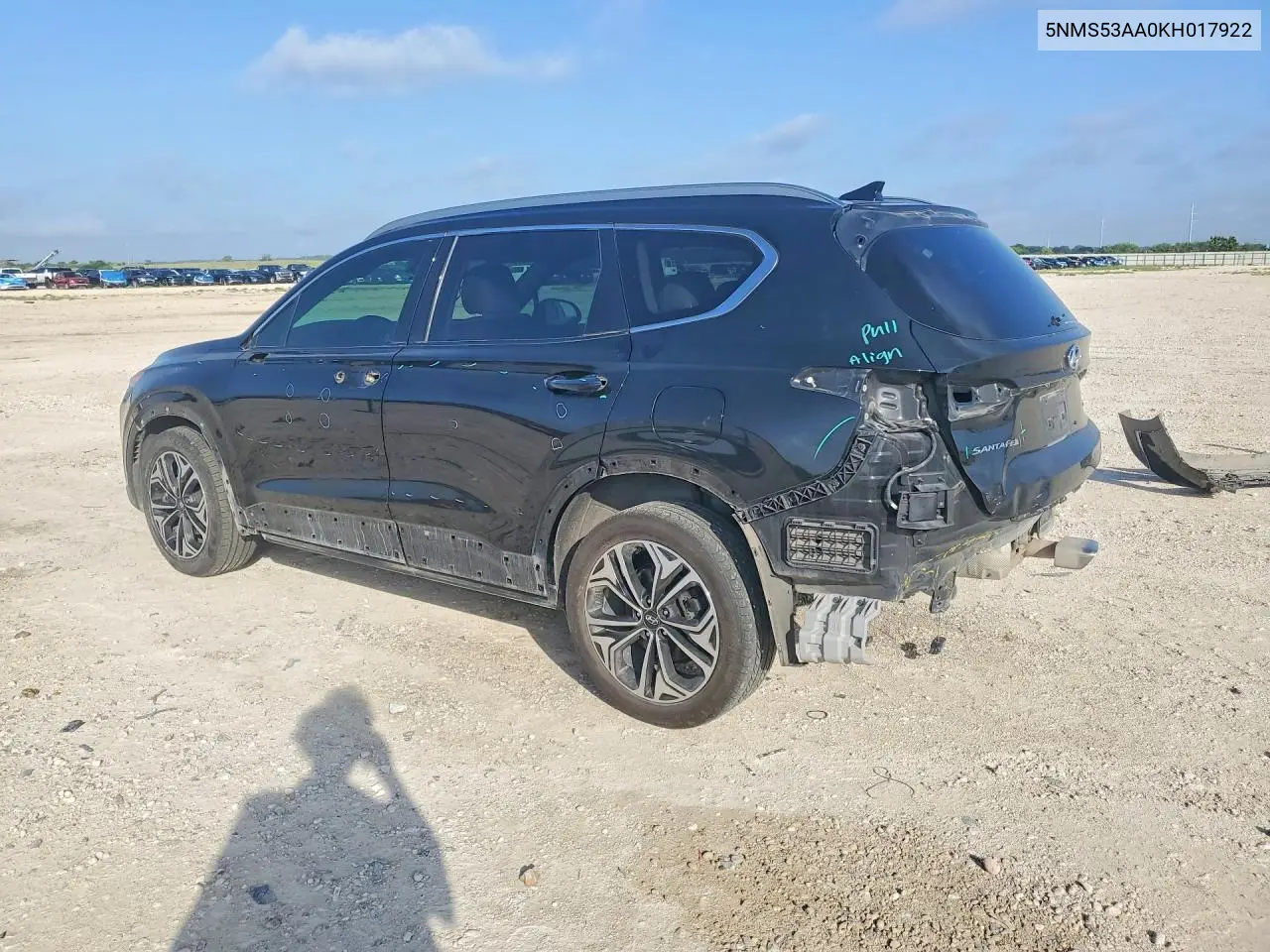 2019 Hyundai Santa Fe Ultimate 2.0T VIN: 5NMS53AA0KH017922 Lot: 60946196