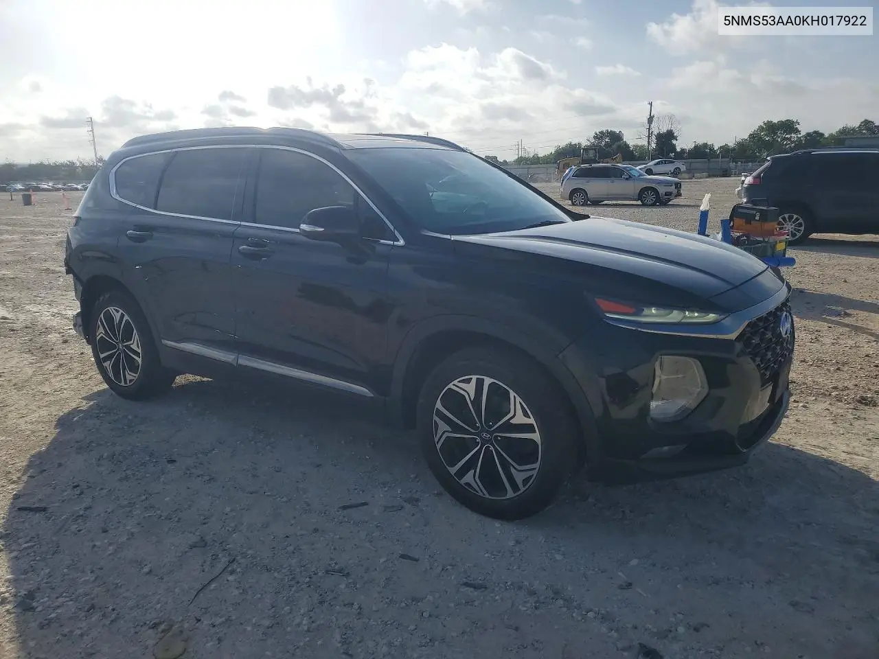 2019 Hyundai Santa Fe Ultimate 2.0T VIN: 5NMS53AA0KH017922 Lot: 60946196